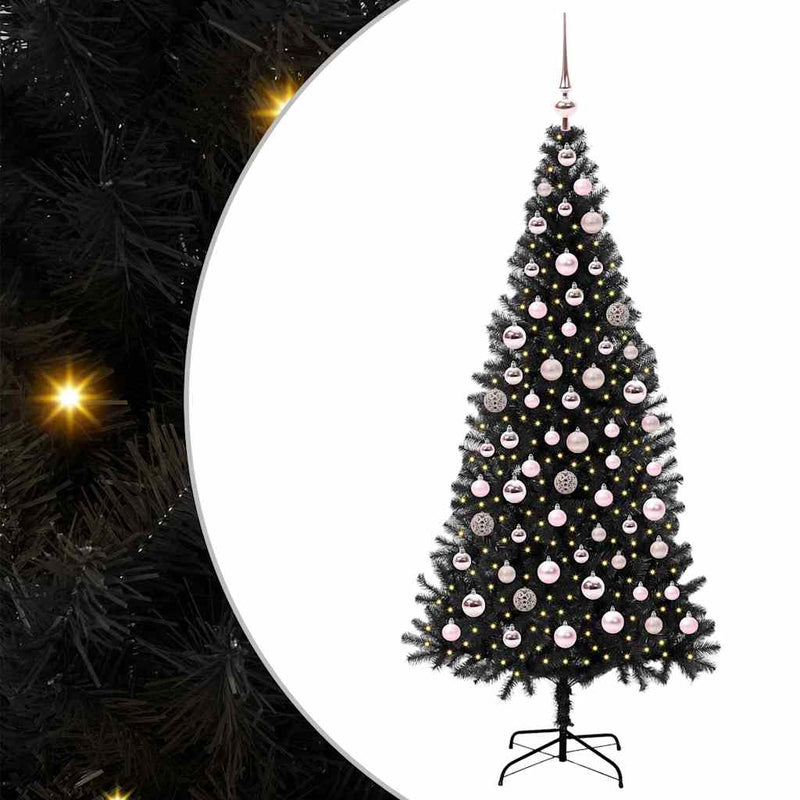 Load image into Gallery viewer, Vidaxl kerstboom met 300 led met standaard zwart 180 cm pvc
