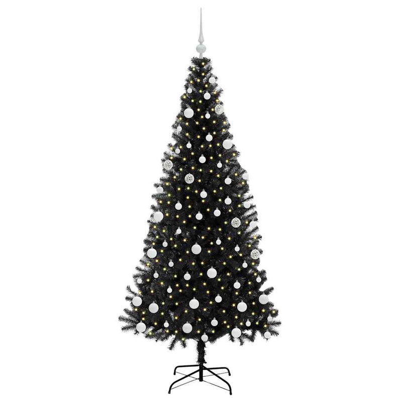 Load image into Gallery viewer, Vidaxl kerstboom met 300 led met standaard zwart 180 cm pvc
