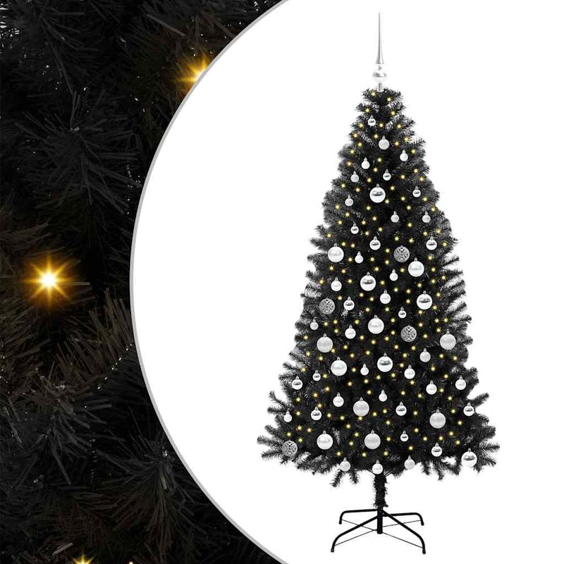 Load image into Gallery viewer, Vidaxl kerstboom met 300 led met standaard zwart 180 cm pvc
