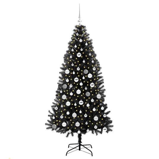 Vidaxl kerstboom met 300 led met standaard zwart 180 cm pvc