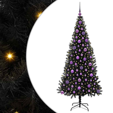 Vidaxl kerstboom met 300 led met standaard zwart 180 cm pvc