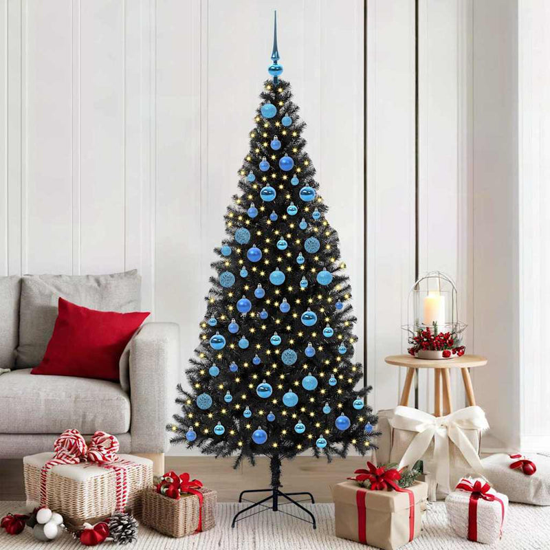 Load image into Gallery viewer, Vidaxl kerstboom met 300 led met standaard zwart 180 cm pvc

