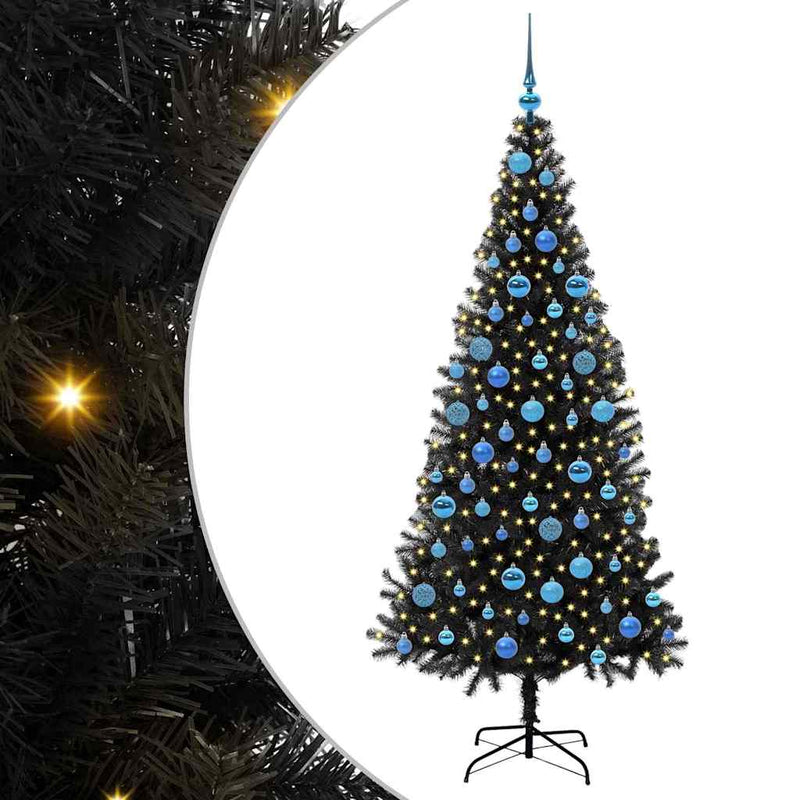 Load image into Gallery viewer, Vidaxl kerstboom met 300 led met standaard zwart 180 cm pvc
