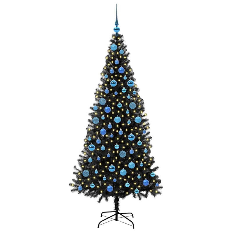 Load image into Gallery viewer, Vidaxl kerstboom met 300 led met standaard zwart 180 cm pvc
