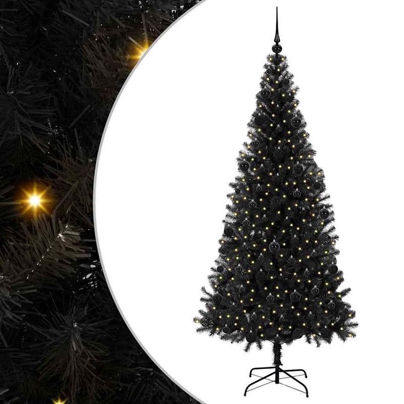 Load image into Gallery viewer, Vidaxl kerstboom met 300 led met standaard zwart 210 cm pvc
