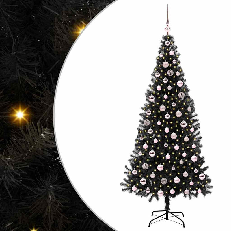 Load image into Gallery viewer, Vidaxl kerstboom met 300 led met standaard zwart 210 cm pvc
