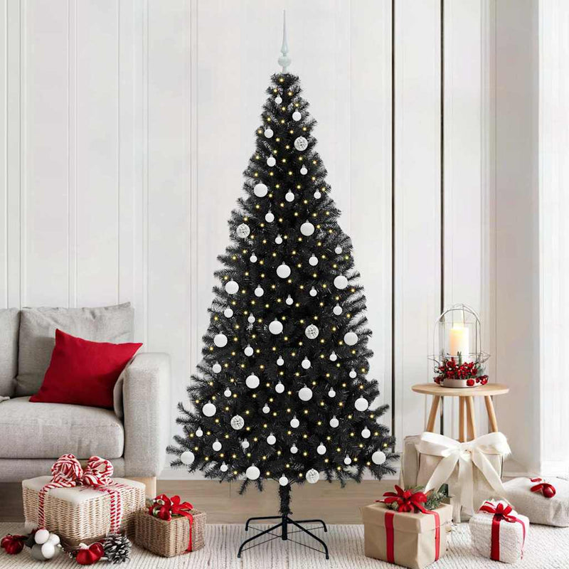 Load image into Gallery viewer, Vidaxl kerstboom met 300 led met standaard zwart 210 cm pvc
