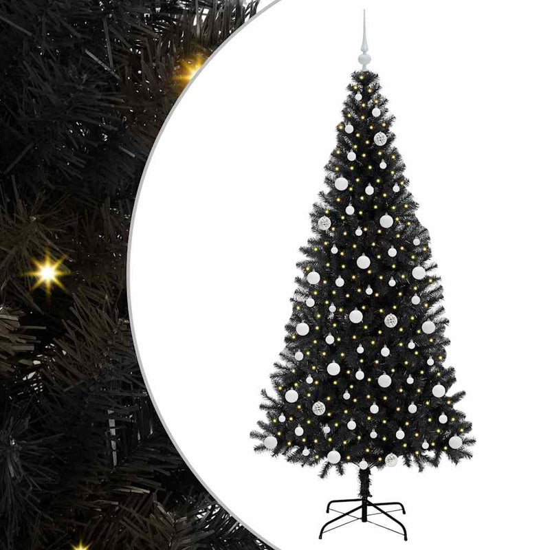Load image into Gallery viewer, Vidaxl kerstboom met 300 led met standaard zwart 210 cm pvc
