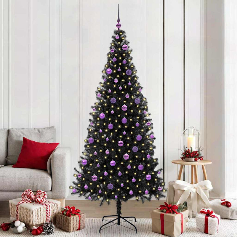 Load image into Gallery viewer, Vidaxl kerstboom met 300 led met standaard zwart 210 cm pvc
