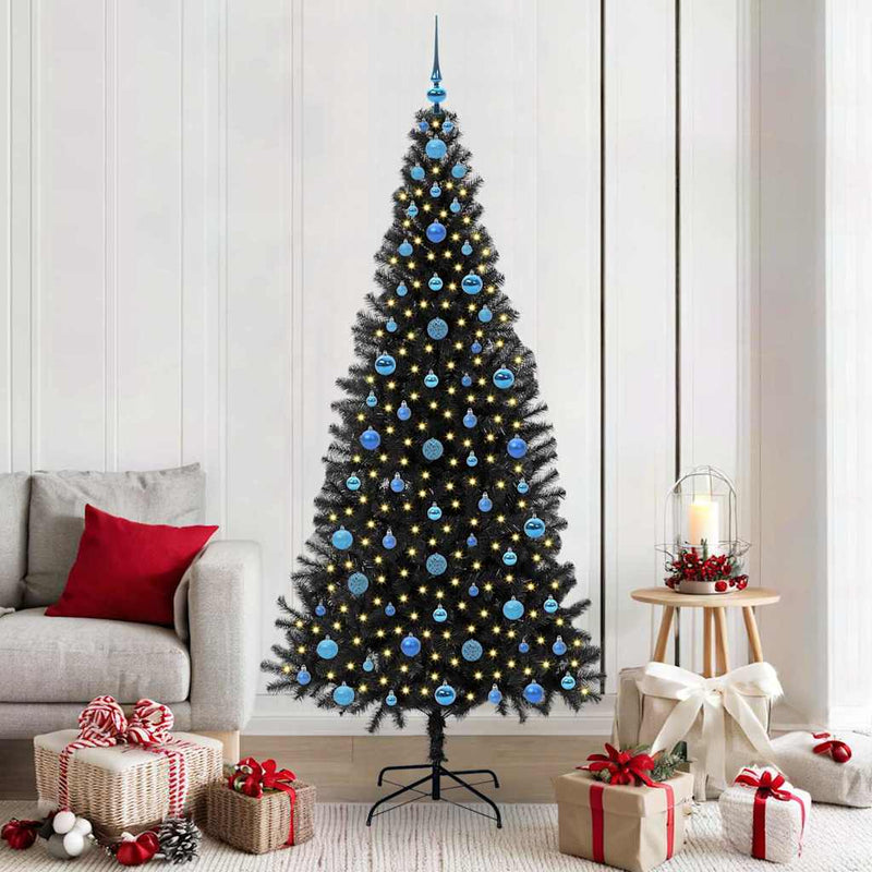 Load image into Gallery viewer, Vidaxl kerstboom met 300 led met standaard zwart 210 cm pvc
