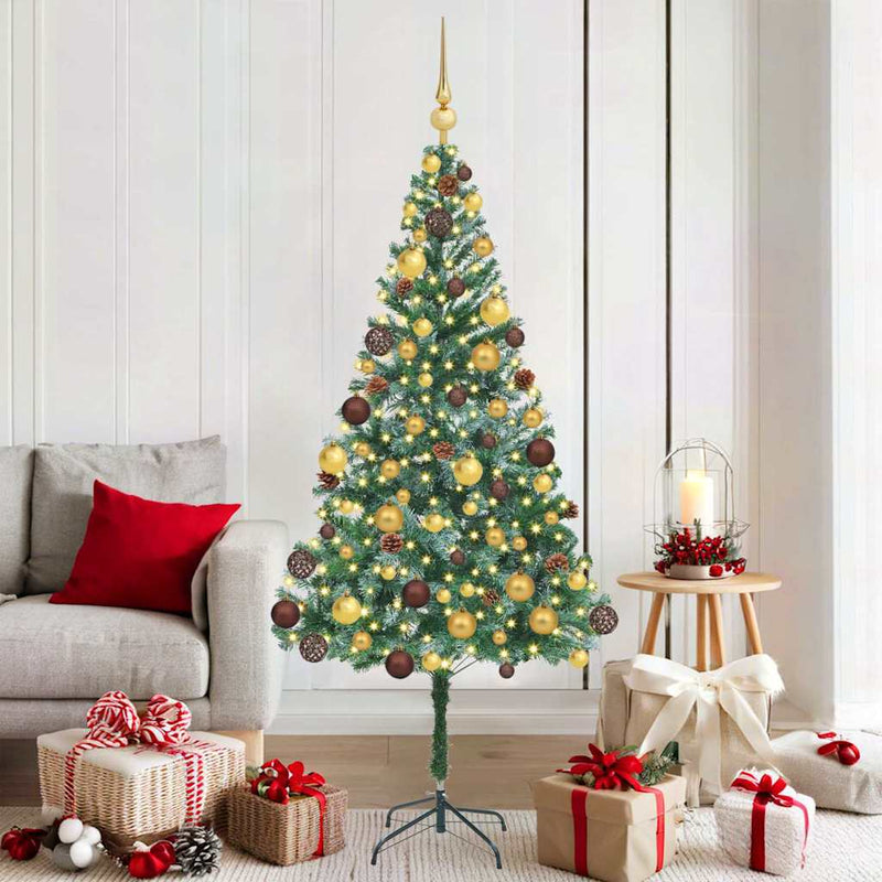 Load image into Gallery viewer, Vidaxl kunstkerstboom met 300 led groen 180 cm pvc en staal
