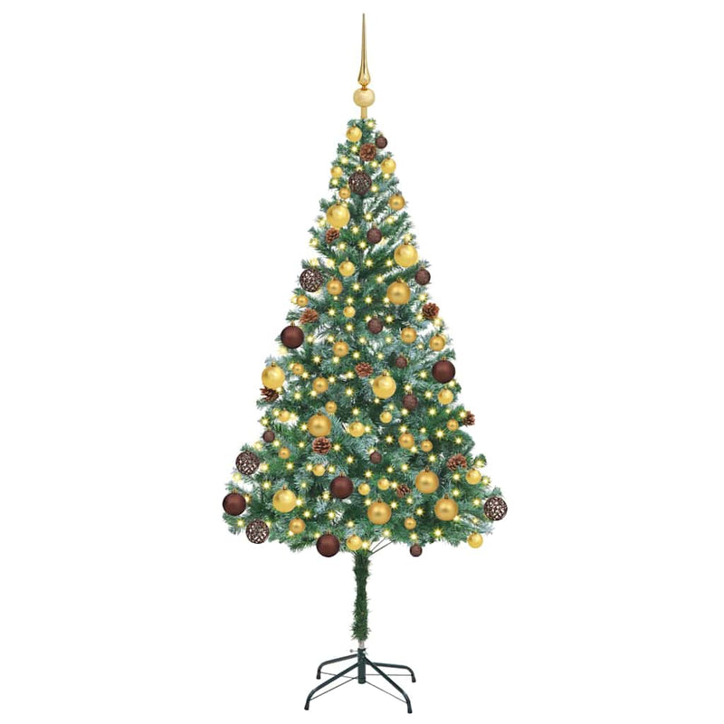 Load image into Gallery viewer, Vidaxl kunstkerstboom met 300 led groen 180 cm pvc en staal
