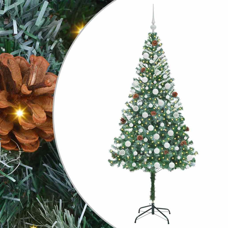 Load image into Gallery viewer, Vidaxl kunstkerstboom met 300 led groen 180 cm pvc en staal
