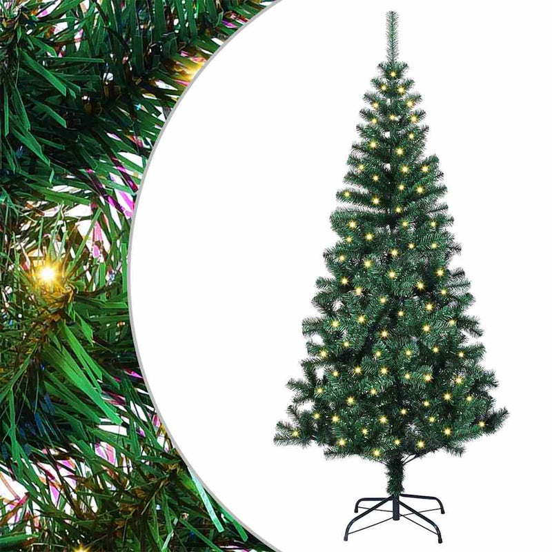 Load image into Gallery viewer, Vidaxl kunstmatig voorverlicht kerstboom groen 120 cm pvc en metaal
