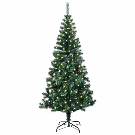 Vidaxl kunstmatig voorverlicht kerstboom groen 120 cm pvc en metaal