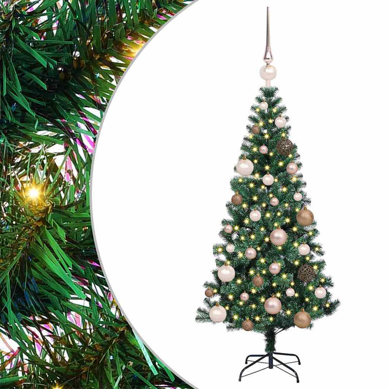 Load image into Gallery viewer, Vidaxl kunstmatig voorverlicht kerstboom groen 120 cm pvc en metaal
