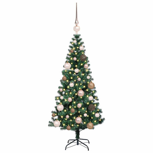 Vidaxl kunstmatig voorverlicht kerstboom groen 120 cm pvc en metaal