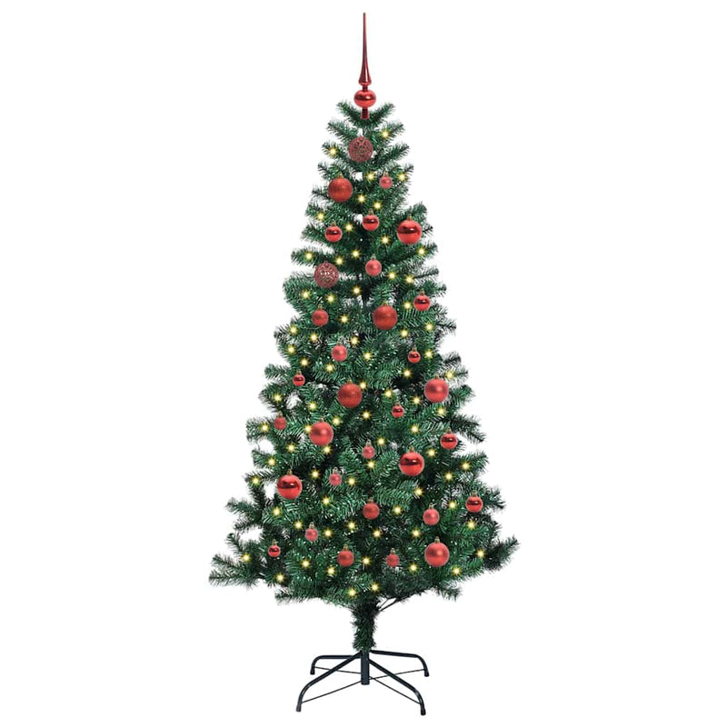 Load image into Gallery viewer, Vidaxl kunstmatig voorverlicht kerstboom groen 150 cm pvc en metaal

