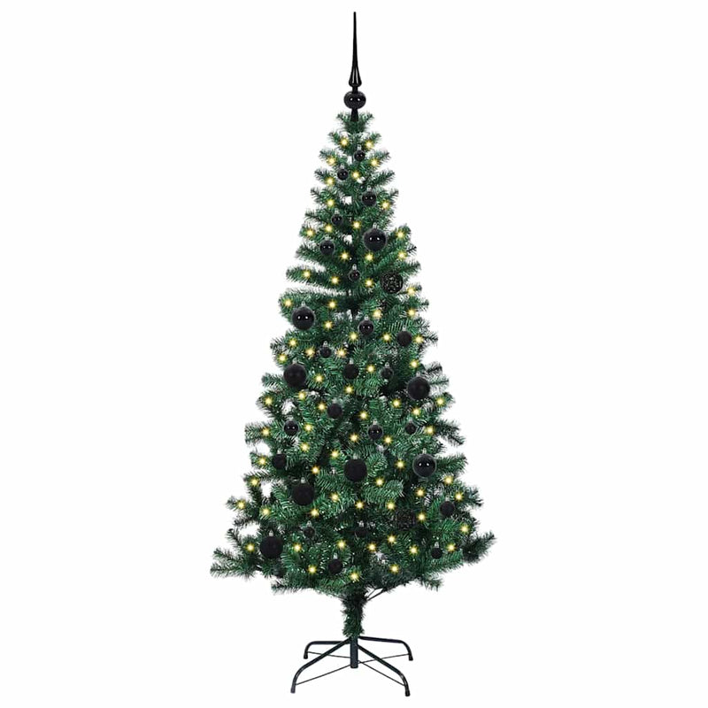 Load image into Gallery viewer, Vidaxl kunstmatig voorverlicht kerstboom groen 150 cm pvc en metaal
