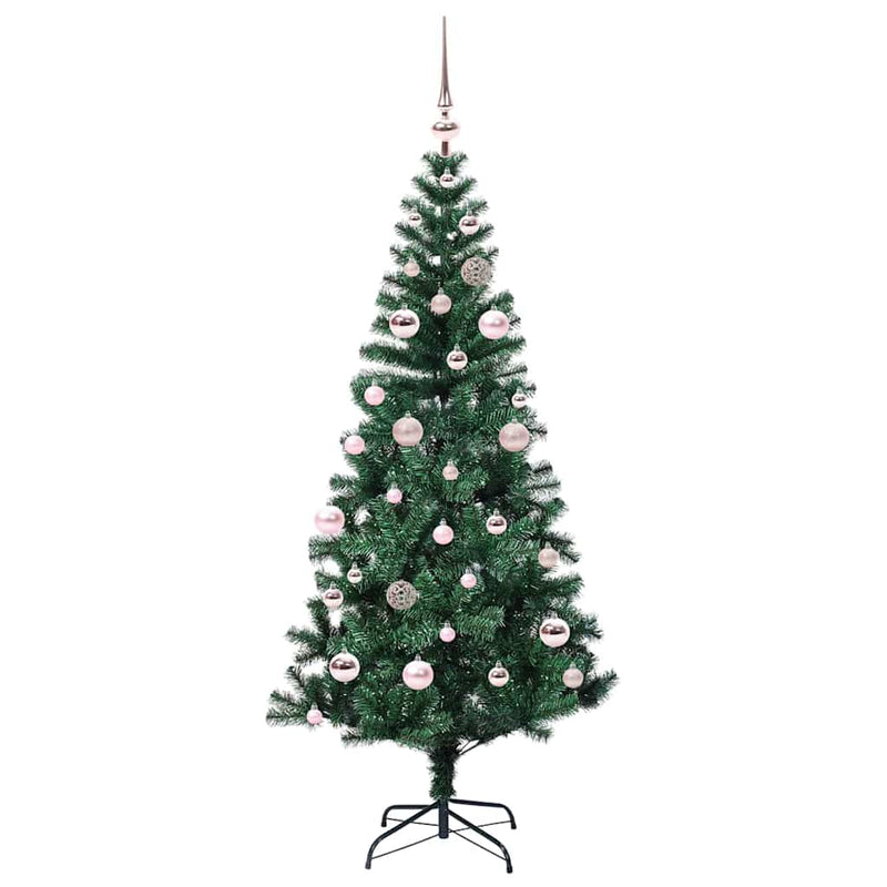 Load image into Gallery viewer, Vidaxl kunstmatig voorverlicht kerstboom groen 150 cm pvc en metaal
