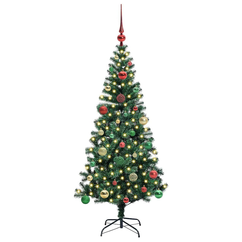 Load image into Gallery viewer, Vidaxl kunstmatig voorverlicht kerstboom groen 150 cm pvc en metaal
