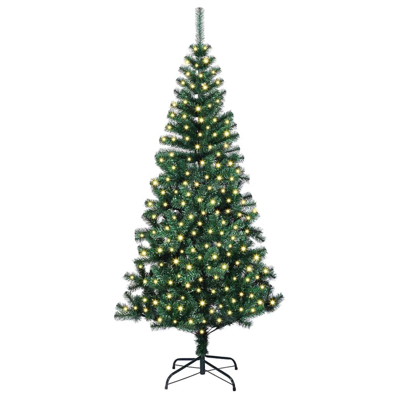 Load image into Gallery viewer, Vidaxl kunstmatig voorverlicht kerstboom groen 180 cm pvc en metaal
