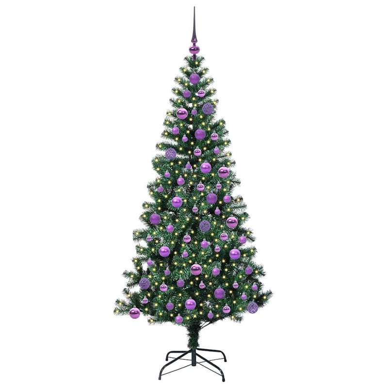 Load image into Gallery viewer, Vidaxl kunstmatig voorverlicht kerstboom groen 180 cm pvc en metaal
