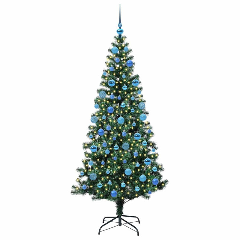 Load image into Gallery viewer, Vidaxl kunstmatig voorverlicht kerstboom groen 180 cm pvc en metaal
