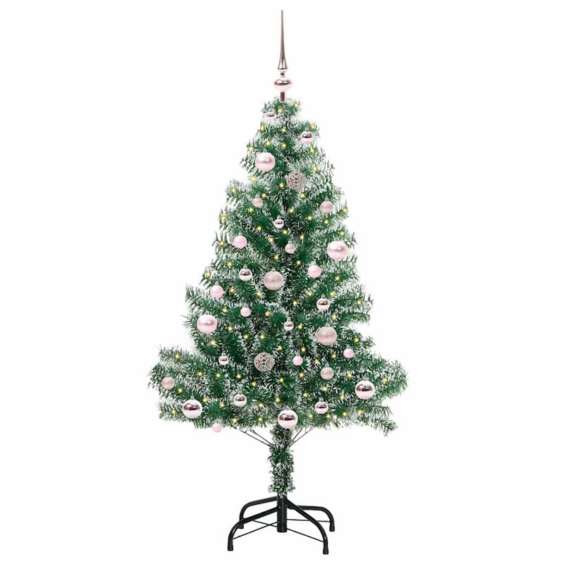 Load image into Gallery viewer, Vidaxl kunstmatige kerstboom sneeuw gevlochten met led licht 150 cm
