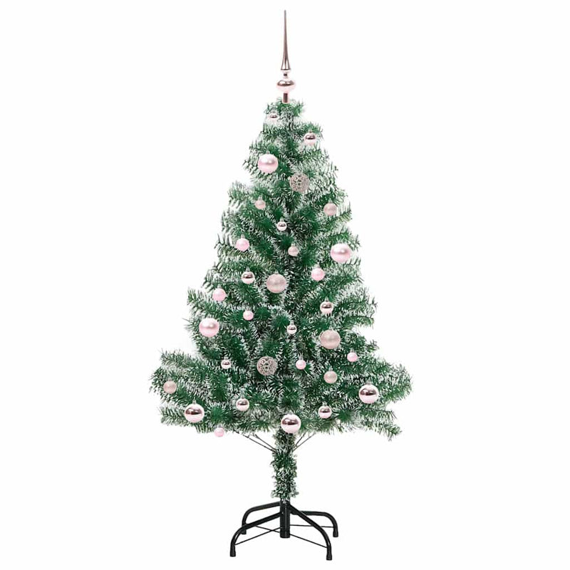 Load image into Gallery viewer, Vidaxl kunstmatige kerstboom sneeuw gevlochten met led licht 150 cm
