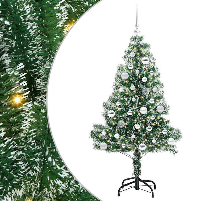 Load image into Gallery viewer, Vidaxl kunstmatige kerstboom sneeuw gevlochten met led licht 150 cm
