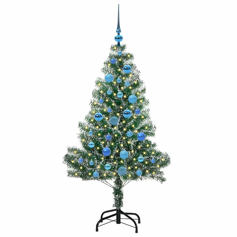 Load image into Gallery viewer, Vidaxl kunstmatige kerstboom sneeuw gevlochten met led licht 150 cm
