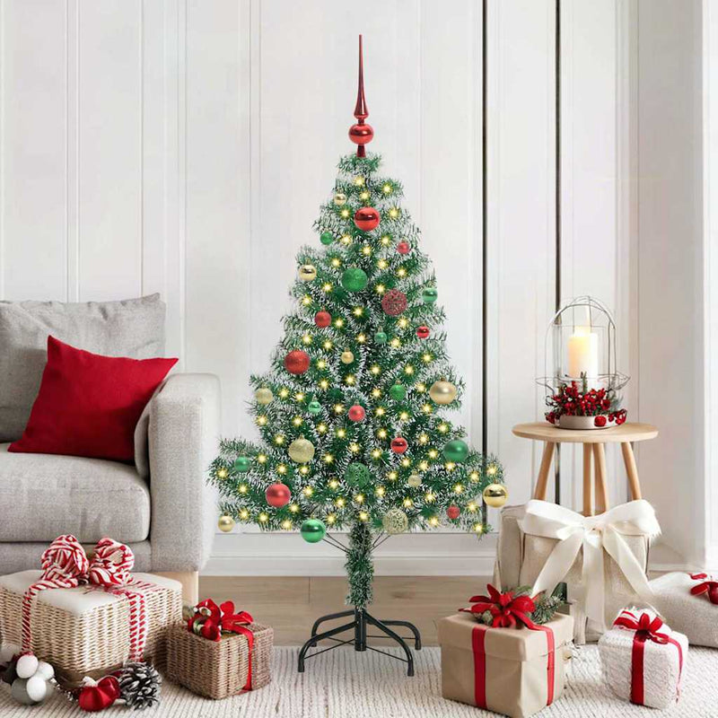 Load image into Gallery viewer, Vidaxl kunstmatige kerstboom sneeuw gevlochten met led licht 150 cm
