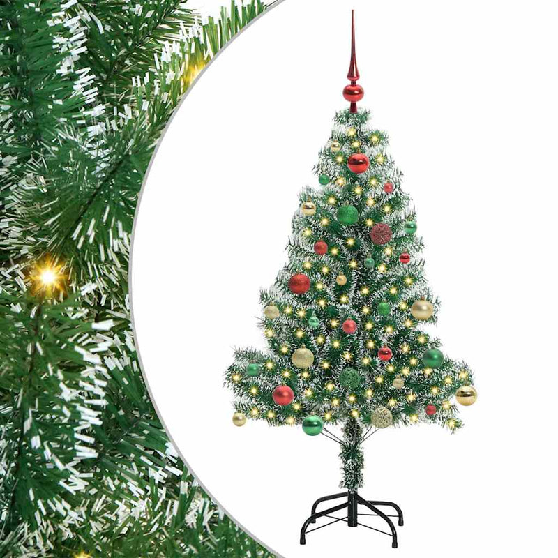 Load image into Gallery viewer, Vidaxl kunstmatige kerstboom sneeuw gevlochten met led licht 150 cm
