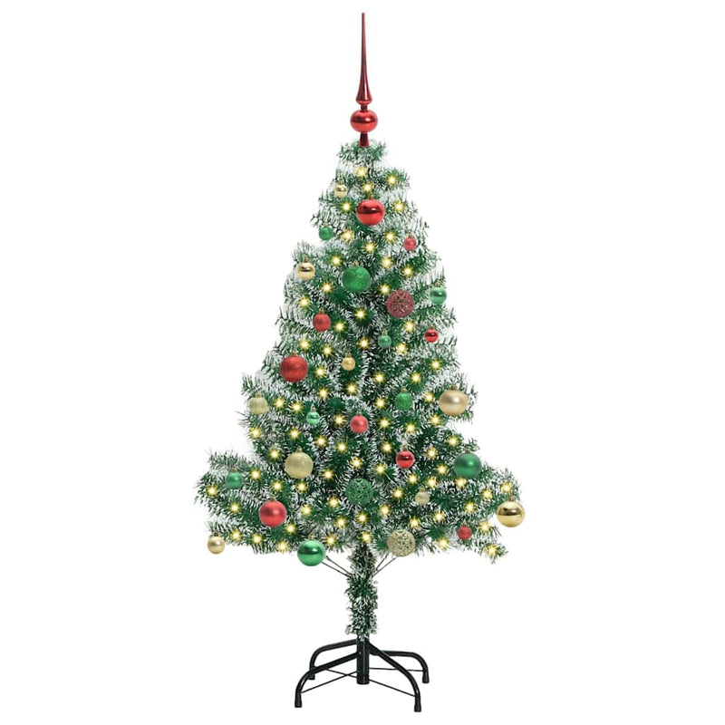 Load image into Gallery viewer, Vidaxl kunstmatige kerstboom sneeuw gevlochten met led licht 150 cm
