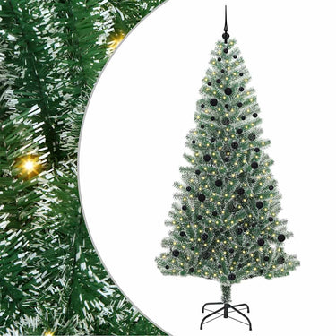 Vidaxl kunstmatige kerstboom sneeuw gevlochten met led licht 240 cm