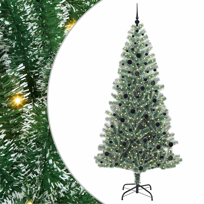 Load image into Gallery viewer, Vidaxl kunstmatige kerstboom sneeuw gevlochten met led licht 240 cm
