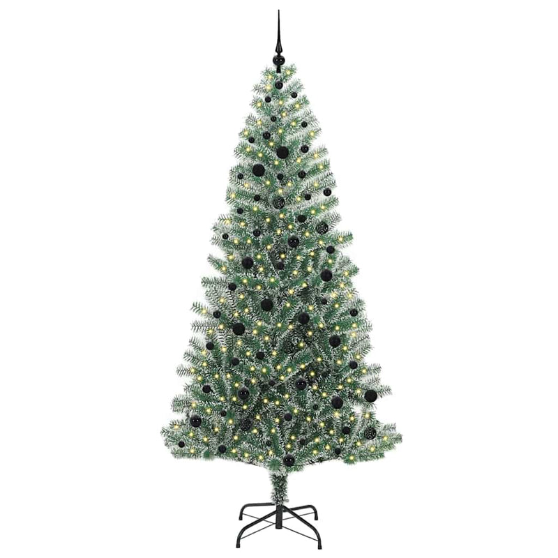 Load image into Gallery viewer, Vidaxl kunstmatige kerstboom sneeuw gevlochten met led licht 240 cm
