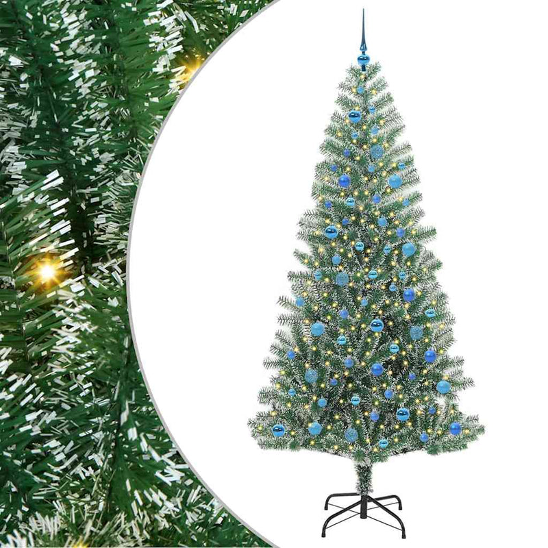 Load image into Gallery viewer, Vidaxl kunstmatige kerstboom sneeuw gevlochten met led licht 240 cm
