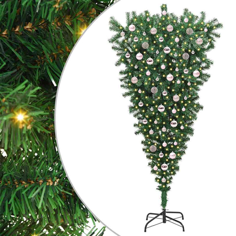 Load image into Gallery viewer, Vidaxl ophang kunst kerstboom met ballenset groen 210 cm pvc
