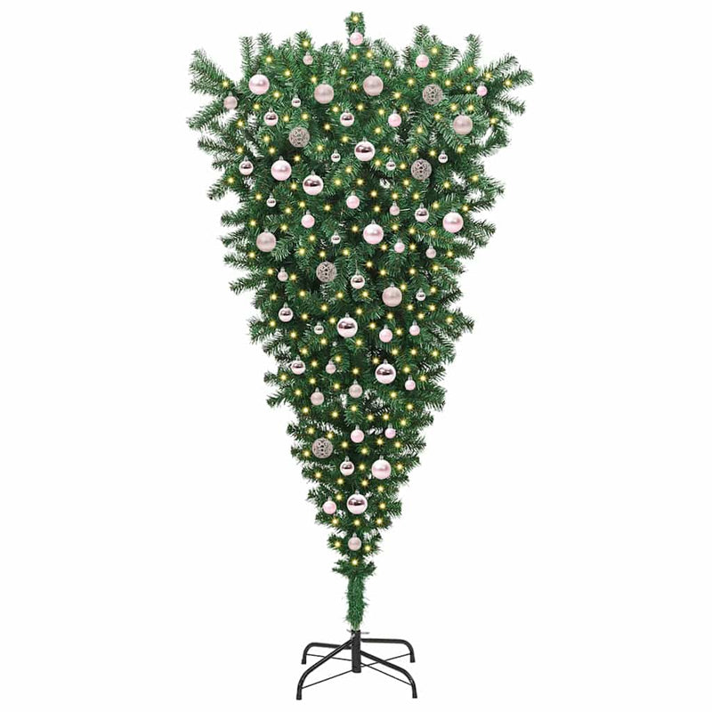 Load image into Gallery viewer, Vidaxl ophang kunst kerstboom met ballenset groen 210 cm pvc
