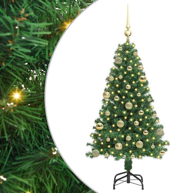 Vidaxl kunstkerstboom groen 120 cm pvc en staal en kunststof