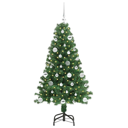 Vidaxl kunstkerstboom groen 150 cm pvc en staal en kunststof