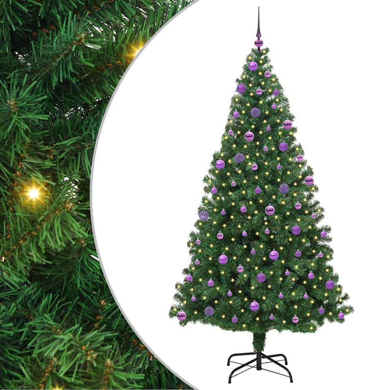Load image into Gallery viewer, Vidaxl kunstkerstboom groen 210 cm pvc en staal en kunststof
