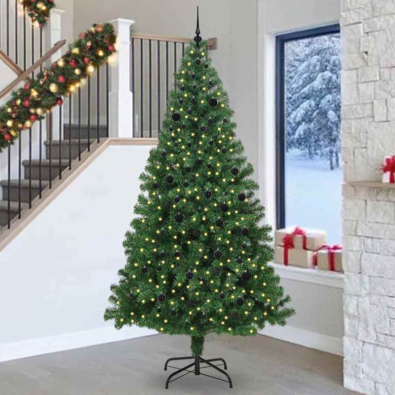 Load image into Gallery viewer, Vidaxl kunstkerstboom groen 240 cm pvc en staal en kunststof
