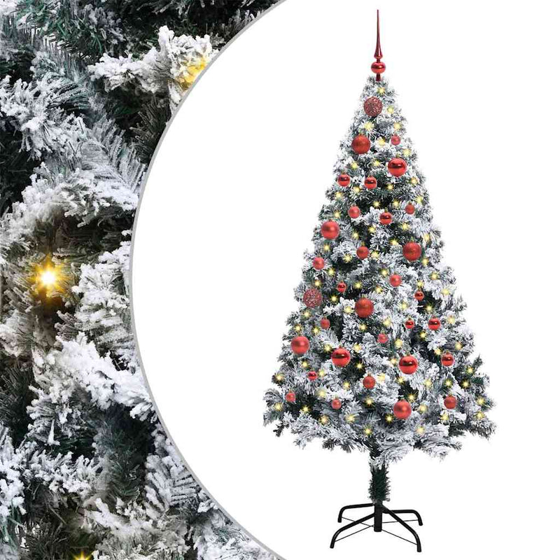 Load image into Gallery viewer, Vidaxl kunstkerstboom met 150 led wit 150 cm pvc en staal en kunststof
