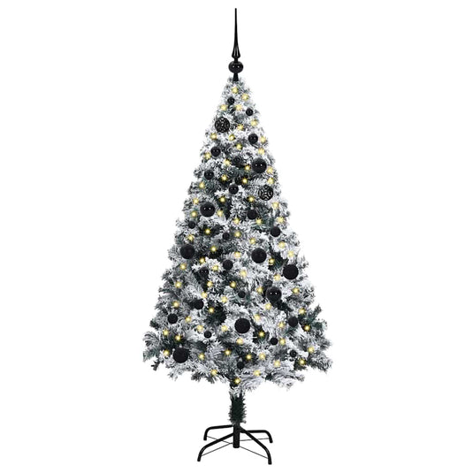 Vidaxl kunstkerstboom met 150 led wit 150 cm pvc en staal en kunststof