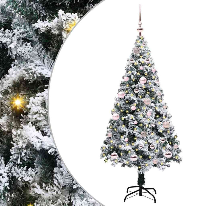 Load image into Gallery viewer, Vidaxl kunstkerstboom met 150 led wit 150 cm pvc en staal en kunststof
