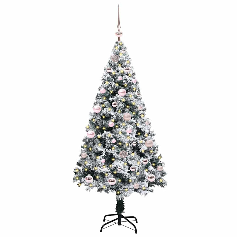 Load image into Gallery viewer, Vidaxl kunstkerstboom met 150 led wit 150 cm pvc en staal en kunststof
