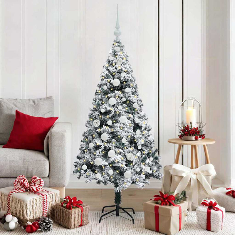 Load image into Gallery viewer, Vidaxl kunstkerstboom met 150 led wit 150 cm pvc en staal en kunststof
